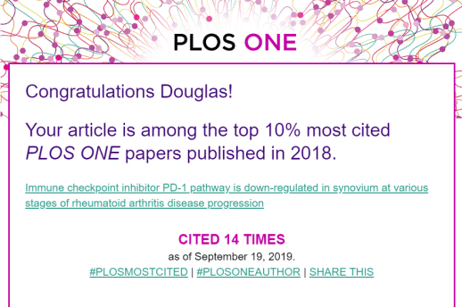 PLOS ONE congrats